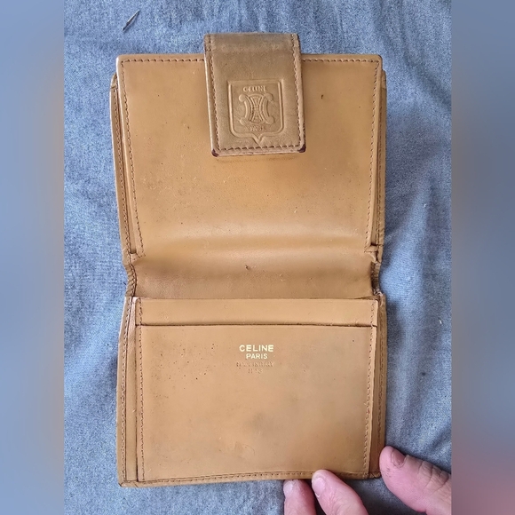 Celine Brown and Tan Wallet With Kisslock Coin Pouch - Picture 5 of 8